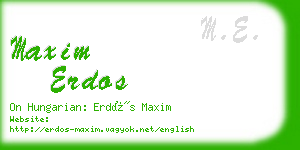maxim erdos business card